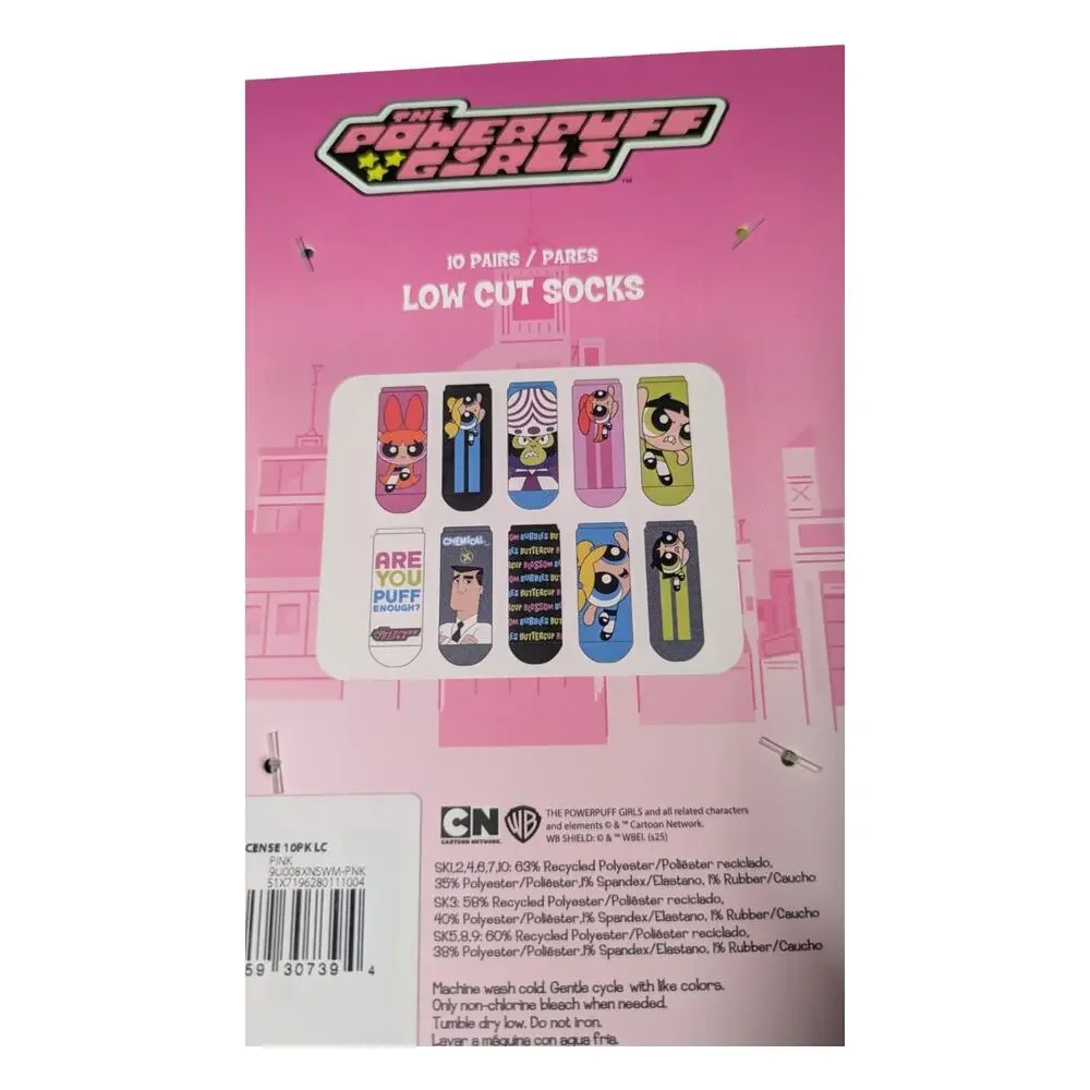 The Powerpuff Girls Womens 10-Pack Low-Cut Socks Size 4-10 NWT